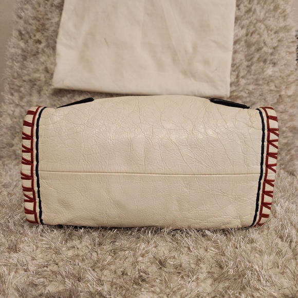 AUTHENTIC BALENCIAGA Scaffold Leather Tote Bag, Multi - Picture 6 of 16